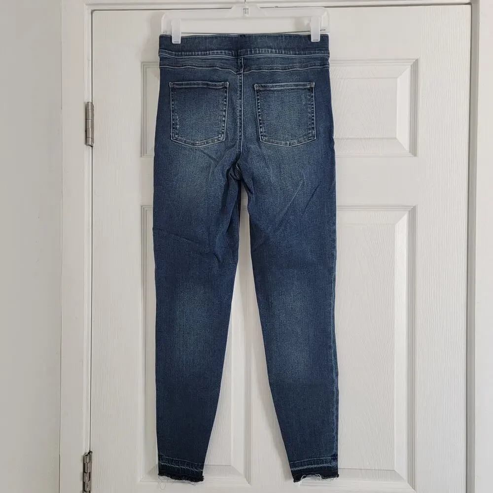 Spanx Stretch Skinny Jean Tummy Control Pannel Distressed Raw Hem Women's Medium - Picture 6 of 6